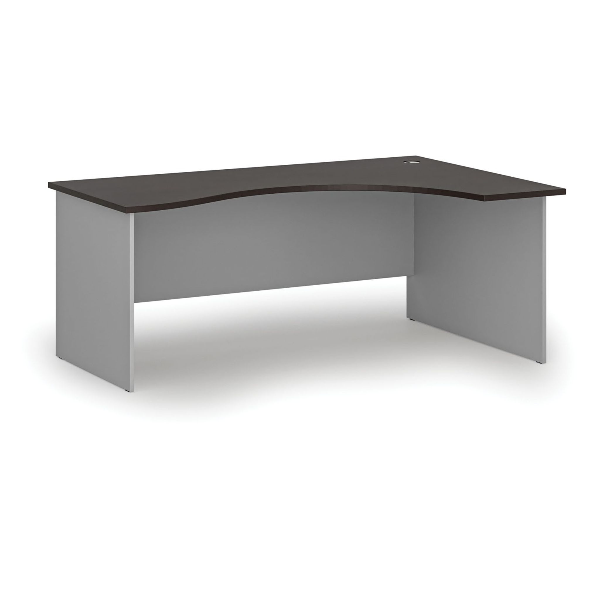 Ergonomický kancelářský psací stůl PRIMO GRAY, 180x120 cm, pravý, šedá/wenge