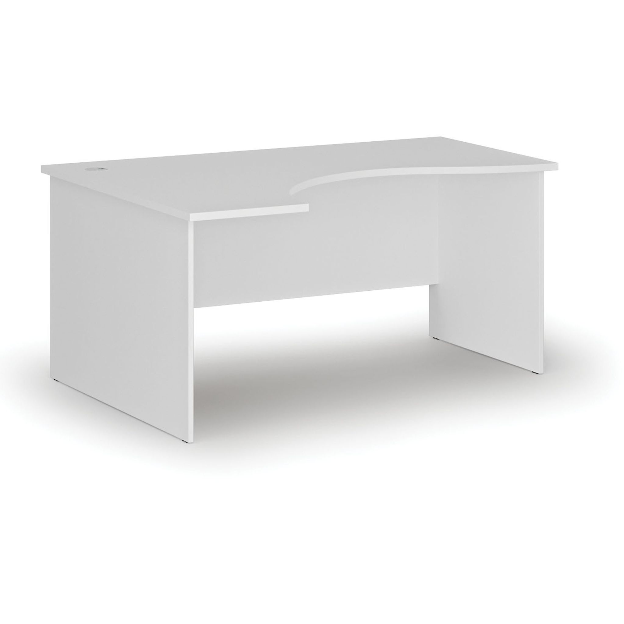 Ergonomický kancelářský psací stůl PRIMO WHITE, 160x120 cm, levý, bílá