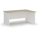 Ergonomický kancelářský psací stůl PRIMO WHITE, 160x120 cm, pravý, bílá/dub přírodní