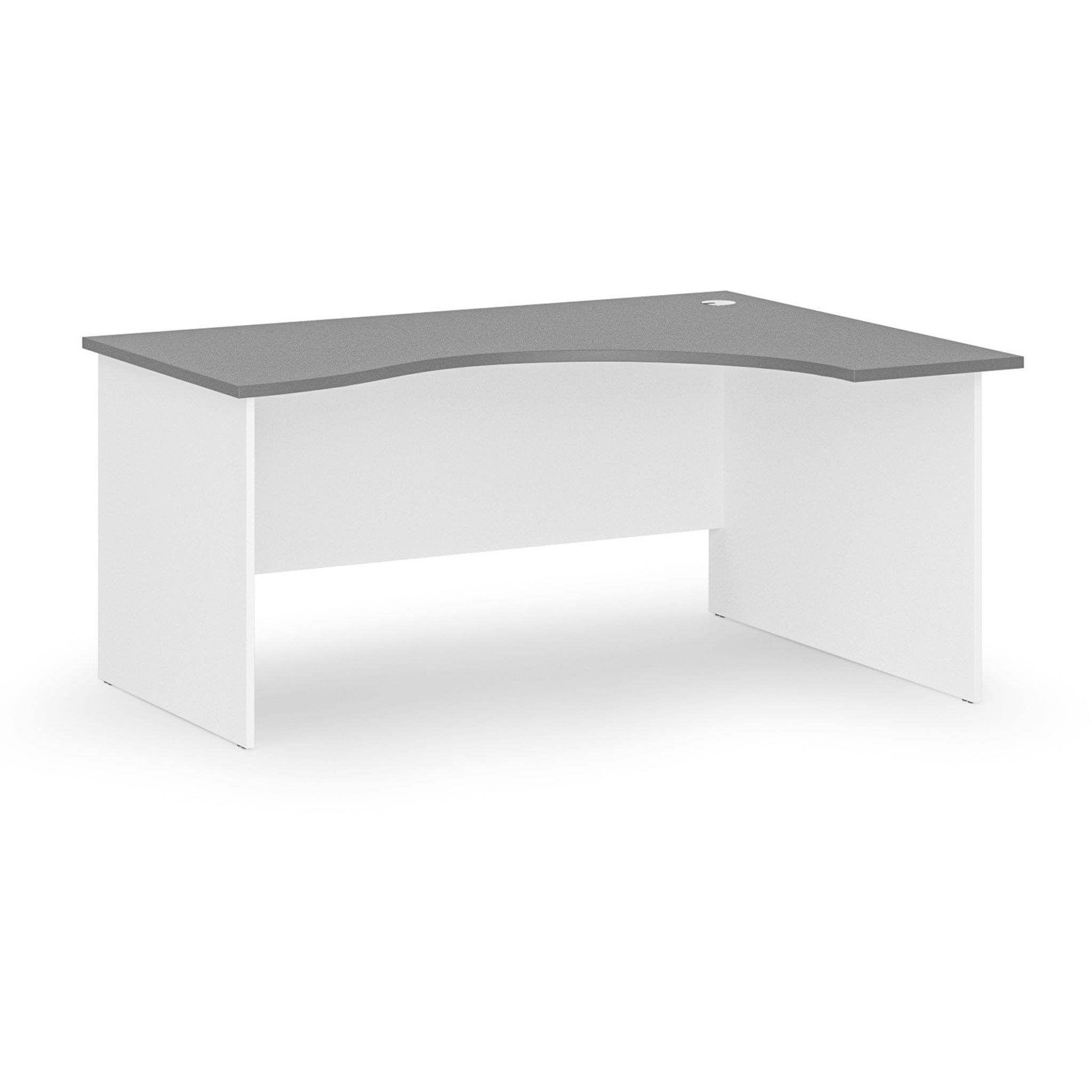 Ergonomický kancelářský psací stůl PRIMO WHITE, 160x120 cm, pravý, bílá/grafit