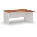 Ergonomický kancelářský psací stůl PRIMO WHITE, 160x120 cm, pravý, bílá/třešeň