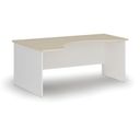 Ergonomický kancelářský psací stůl PRIMO WHITE, 180x120 cm, levý, bílá/bříza