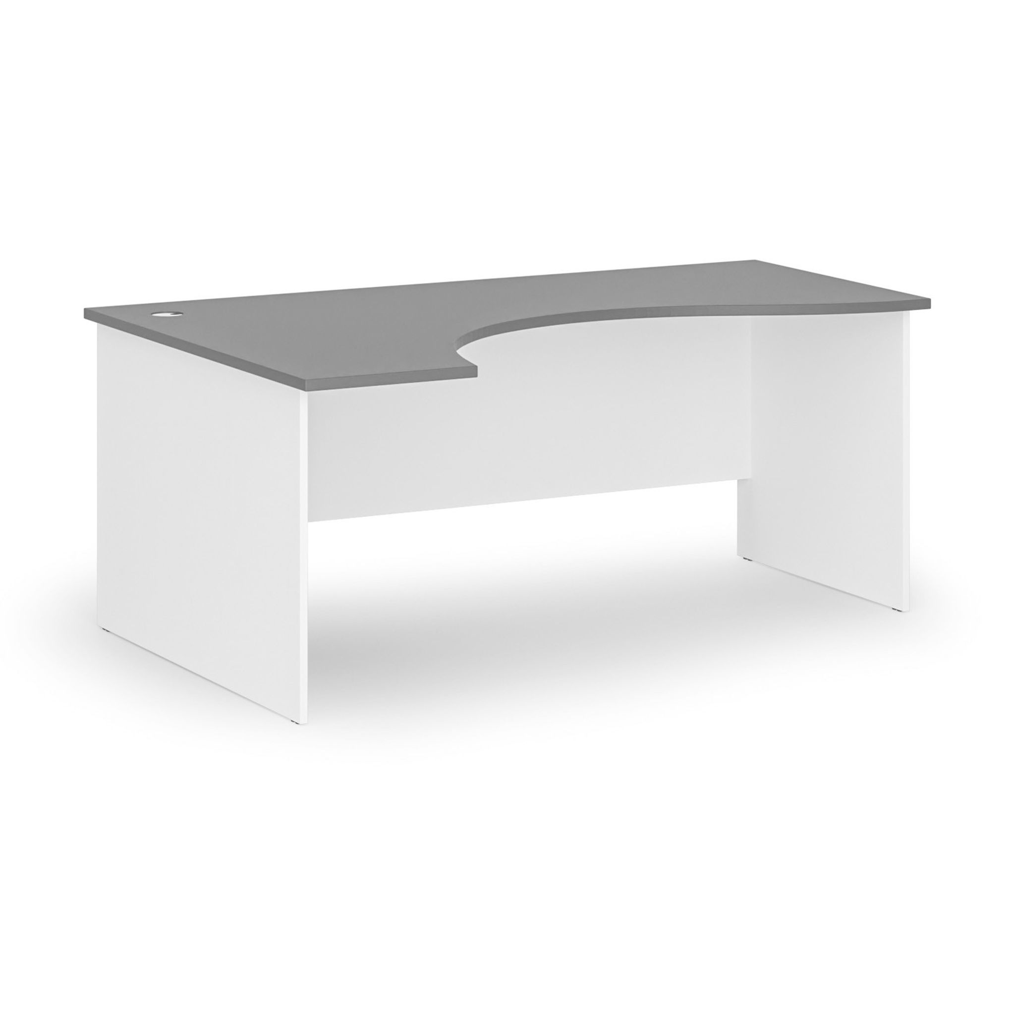 Ergonomický kancelářský psací stůl PRIMO WHITE, 180x120 cm, levý, bílá/grafit