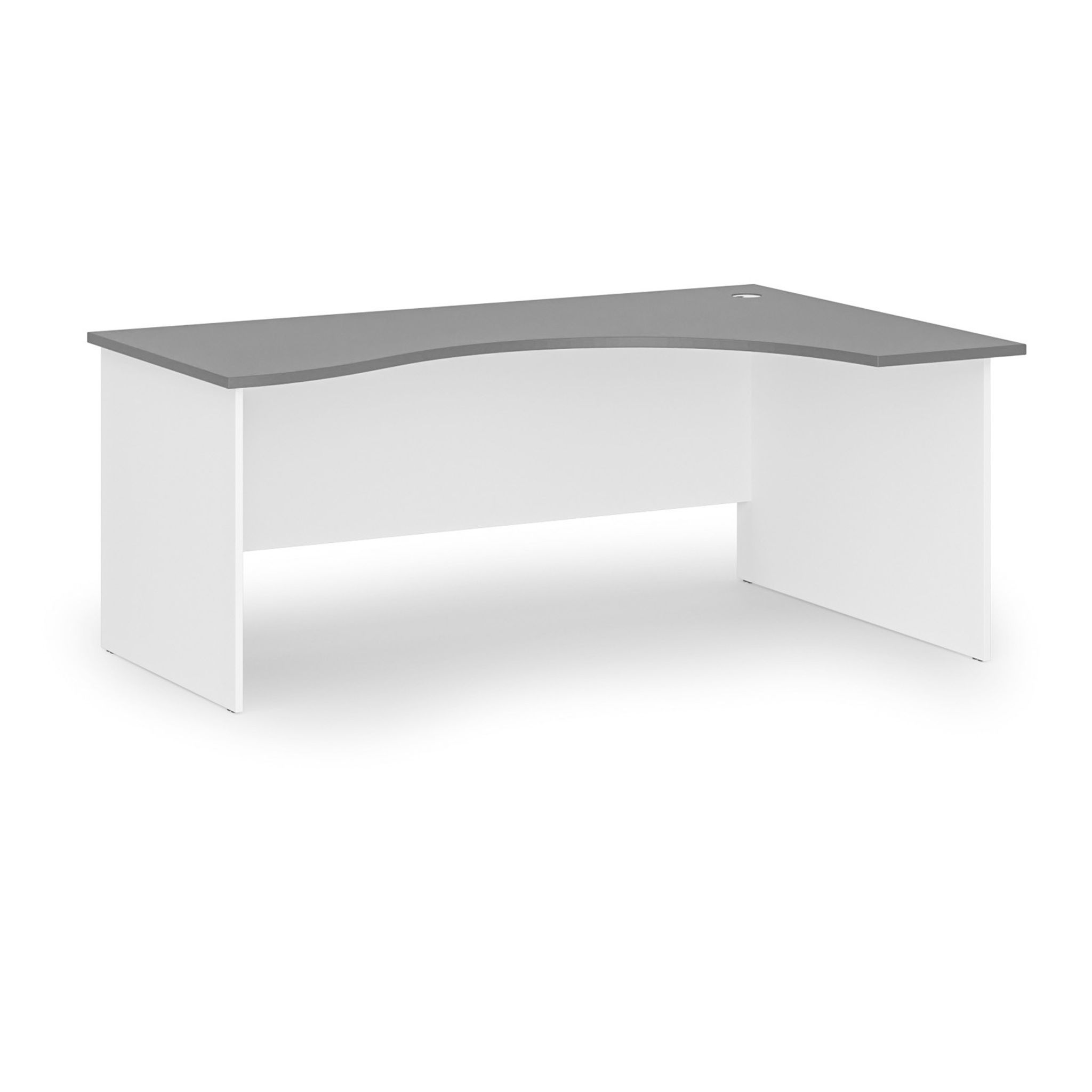 Ergonomický kancelářský psací stůl PRIMO WHITE, 180x120 cm, pravý, bílá/grafit