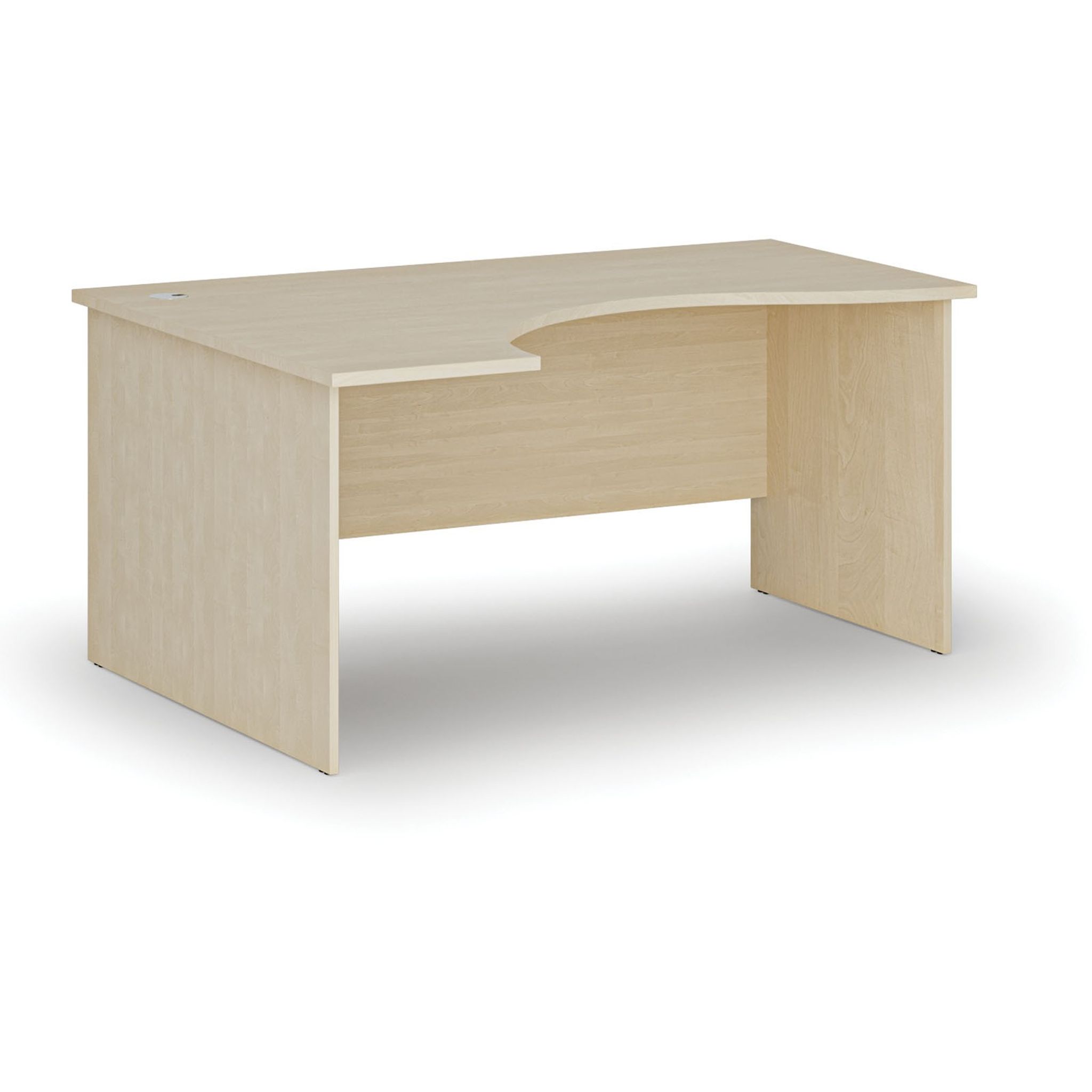 Ergonomický kancelářský psací stůl PRIMO WOOD, 160x120 cm, levý, bříza