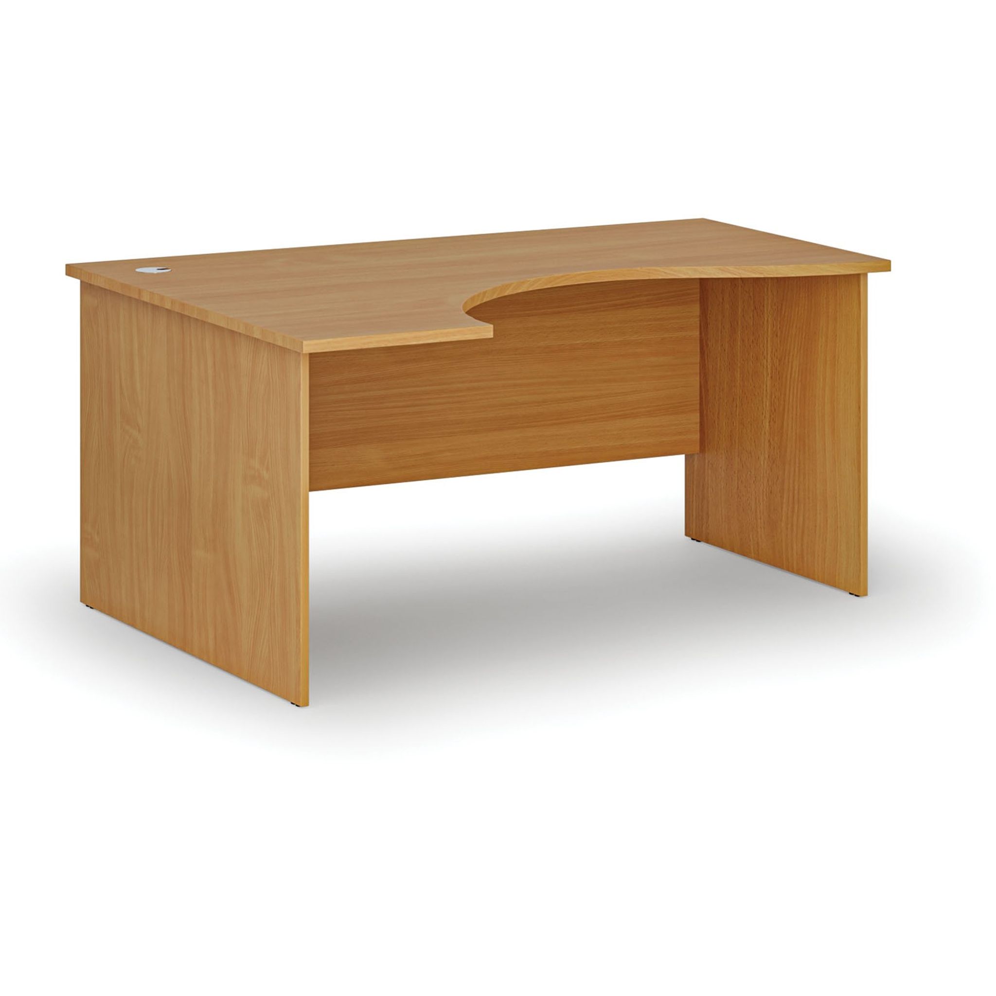 Ergonomický kancelářský psací stůl PRIMO WOOD, 160x120 cm, levý, buk