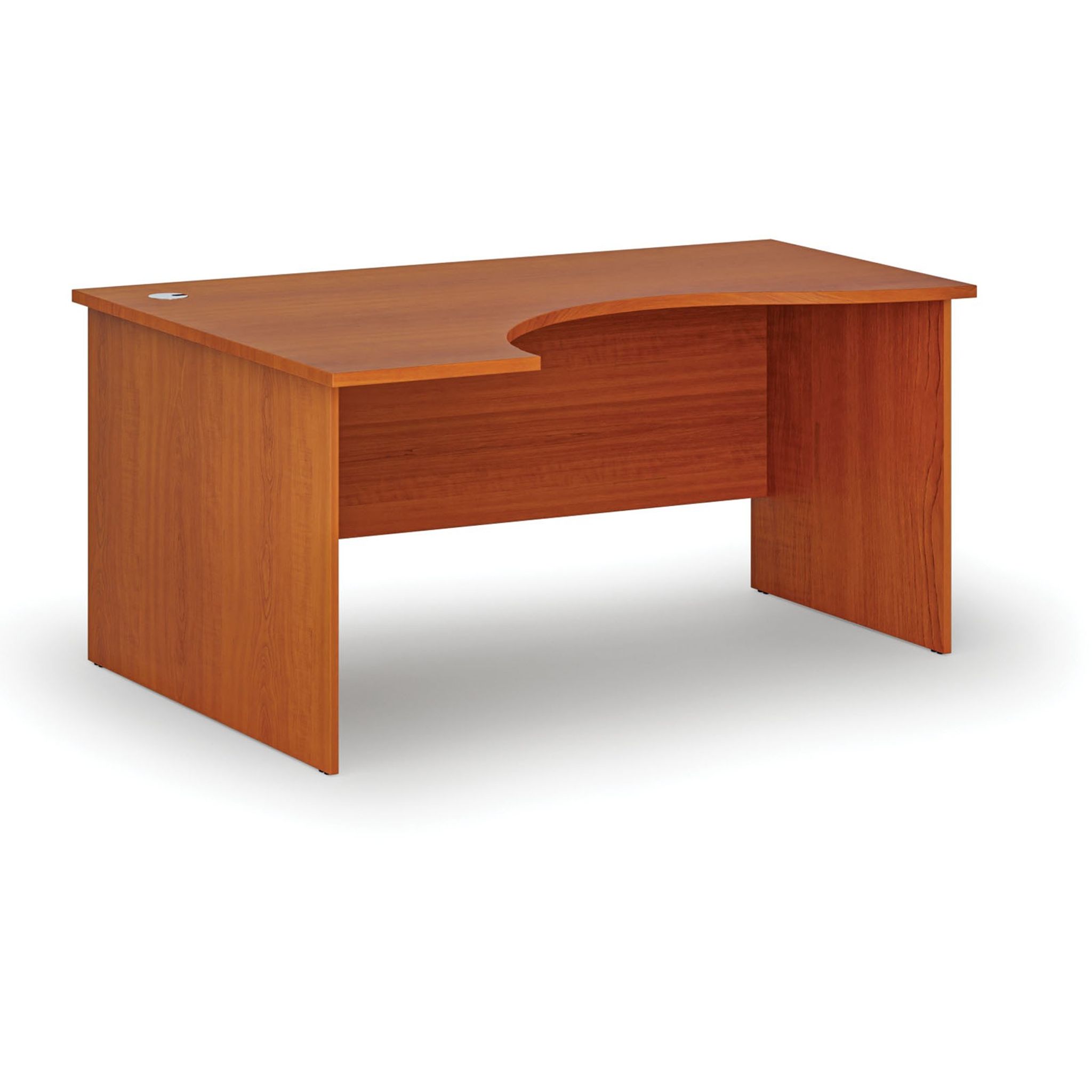 Ergonomický kancelářský psací stůl PRIMO WOOD, 160x120 cm, levý, třešeň