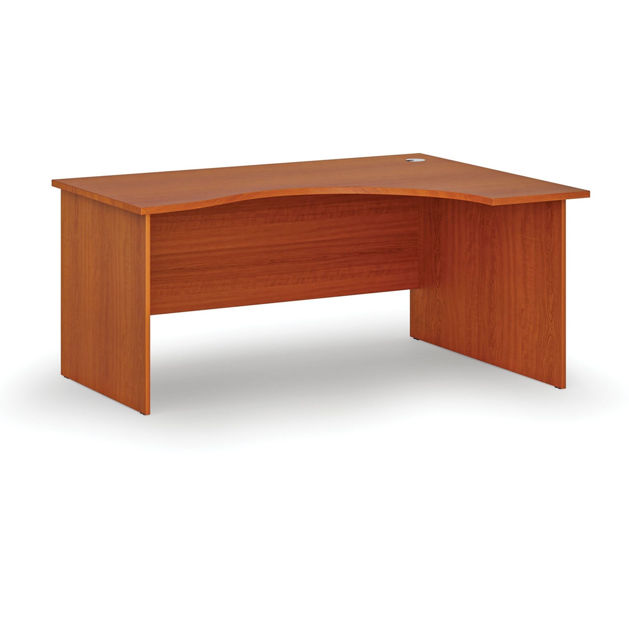 Ergonomický kancelářský psací stůl PRIMO WOOD, 160x120 cm, pravý, třešeň