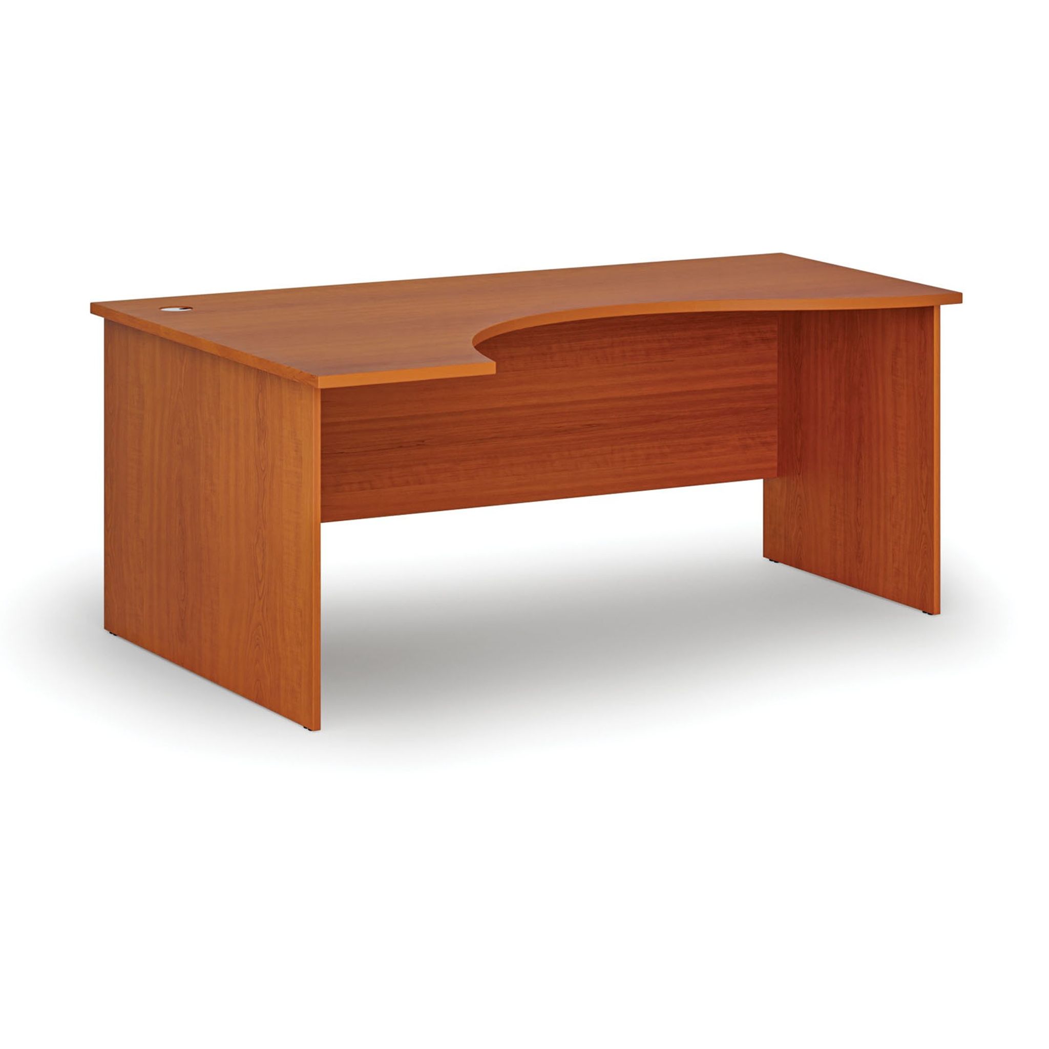 Ergonomický kancelářský psací stůl PRIMO WOOD, 180x120 cm, levý, třešeň