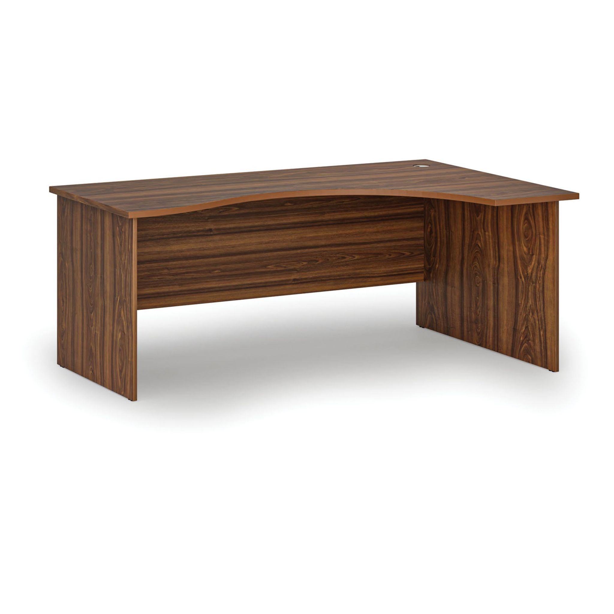 Ergonomický kancelářský psací stůl PRIMO WOOD, 180x120 cm, pravý, ořech