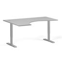 Ergonomický výškově nastavitelný stůl. 160x120 cm, 2 motory, L/P, šedá podnož, šedá