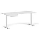 Ergonomický výškově nastavitelný stůl. 180x120 cm, 2 motory, L/P, bílá podnož, bílá