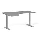 Ergonomický výškovo nastaviteľný stôl, 160x120 cm, 2 motory, L/P, sivá podnož, grafit