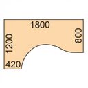 Ergonomiczne biurko PRIMO WOOD, 180x120 cm, lewe, buk