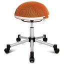 Ergonomischer Bürohocker mit rollen Sitness HALF BALL, orange mit Metallkreuz