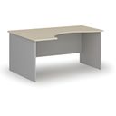 Ergonomischer Bürotisch PRIMO GRAY, 1600 x 1200 mm, links, grau/Birke