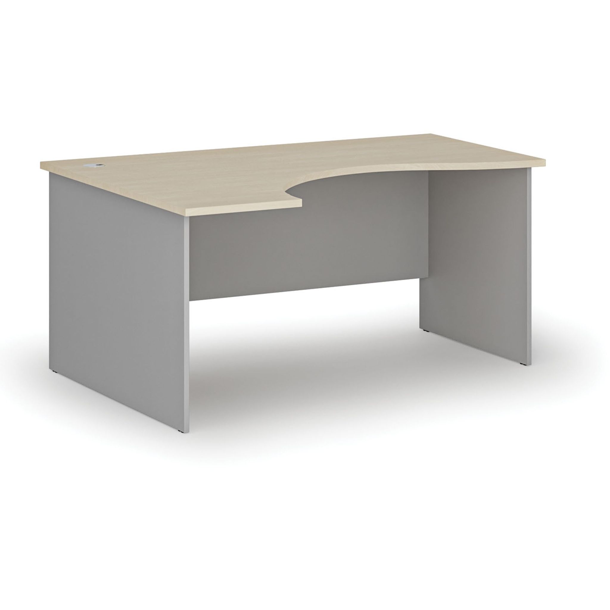 Ergonomischer Bürotisch PRIMO GRAY, 1600 x 1200 mm, links