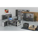 Ergonomischer Bürotisch PRIMO GRAY, 1600 x 1200 mm, links, grau/Graphit
