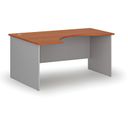 Ergonomischer Bürotisch PRIMO GRAY, 1600 x 1200 mm, links, grau/Kirsche