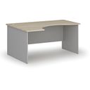 Ergonomischer Bürotisch PRIMO GRAY, 1600 x 1200 mm, links, grau/natur Eiche