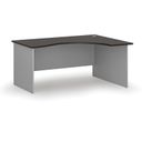 Ergonomischer Bürotisch PRIMO GRAY, 1600 x 1200 mm, rechts, grau/Wenge