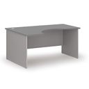 Ergonomischer Bürotisch PRIMO GRAY, 160x120 cm, links, grau/Graphit