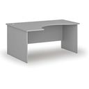 Ergonomischer Bürotisch PRIMO GRAY, 160x120 cm, links, grau