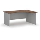 Ergonomischer Bürotisch PRIMO GRAY, 160x120 cm, rechts, grau/Nussbaum