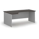 Ergonomischer Bürotisch PRIMO GRAY, 1800 x 1200 mm, links, grau/Wenge