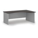 Ergonomischer Bürotisch PRIMO GRAY, 1800 x 1200 mm, rechts, grau/Wenge