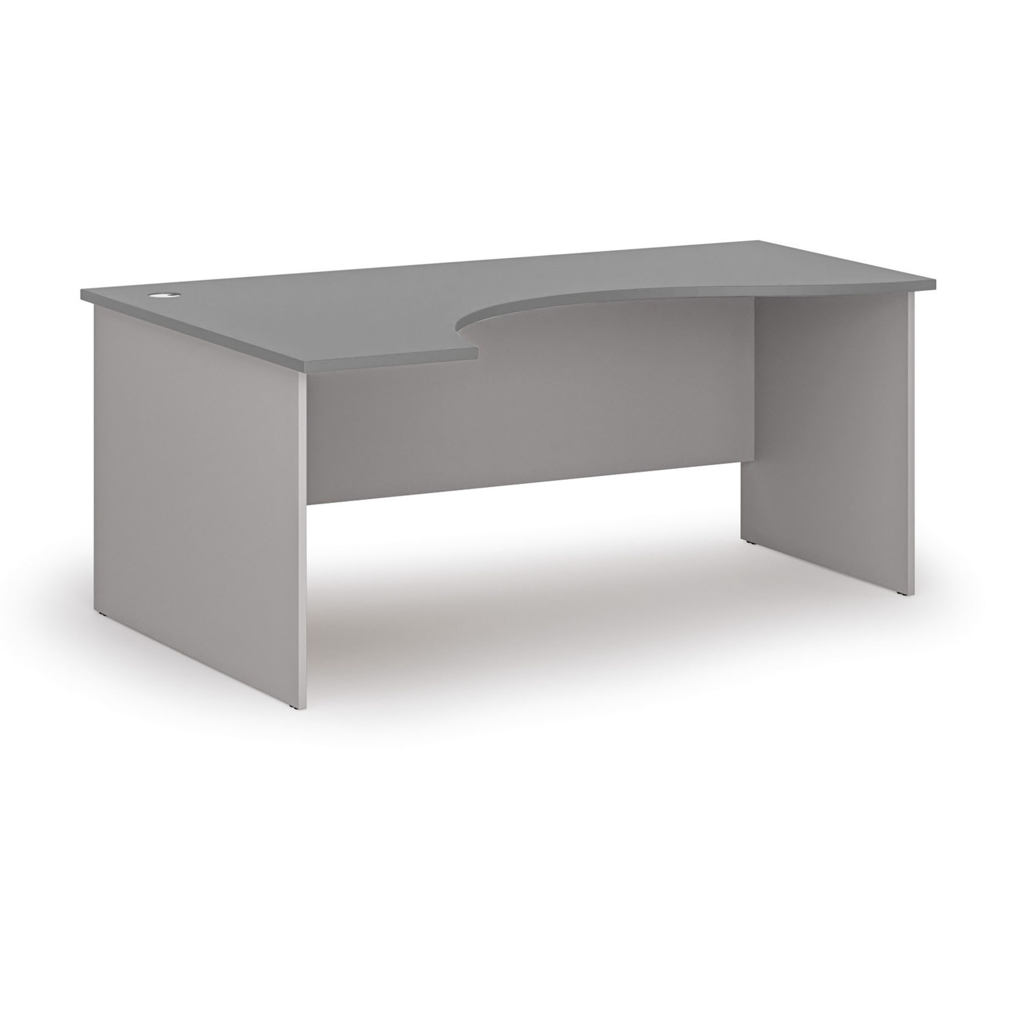 Ergonomischer Bürotisch PRIMO GRAY, 180x120 cm, links, grau/Graphit