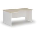 Ergonomischer Bürotisch PRIMO WHITE, 1600 x 1200 mm, links, weiß/Birke