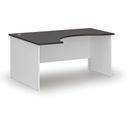 Ergonomischer Bürotisch PRIMO WHITE, 1600 x 1200 mm, links, weiß/Wenge