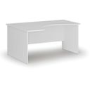 Ergonomischer Bürotisch PRIMO WHITE, 1600 x 1200 mm, links, weiß