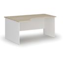 Ergonomischer Bürotisch PRIMO WHITE, 160x120 cm, links, Eiche weiß/natur