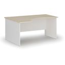 Ergonomischer Bürotisch PRIMO WHITE, 160x120 cm, links, weiß/Birke
