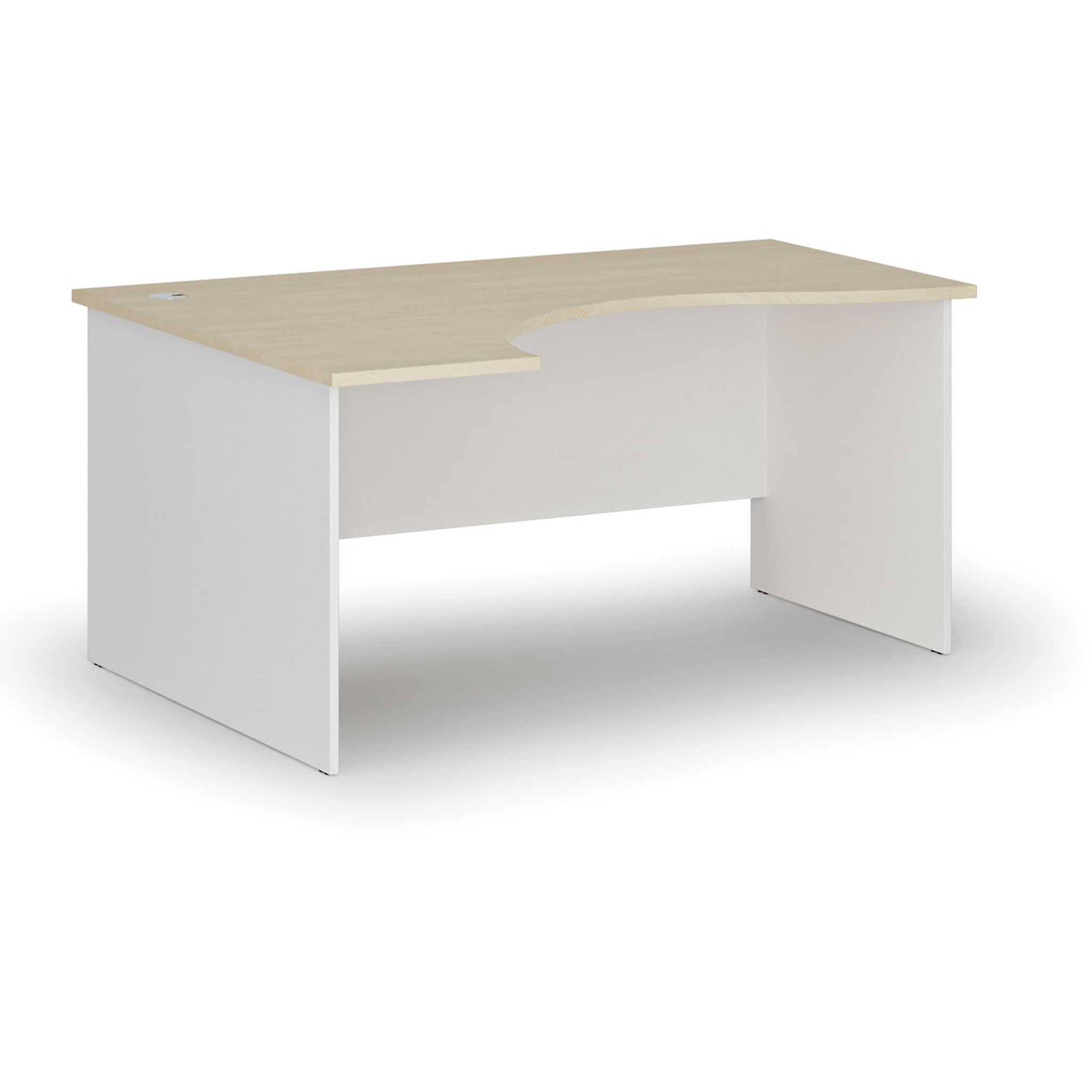 Ergonomischer Bürotisch PRIMO WHITE, 160x120 cm, links
