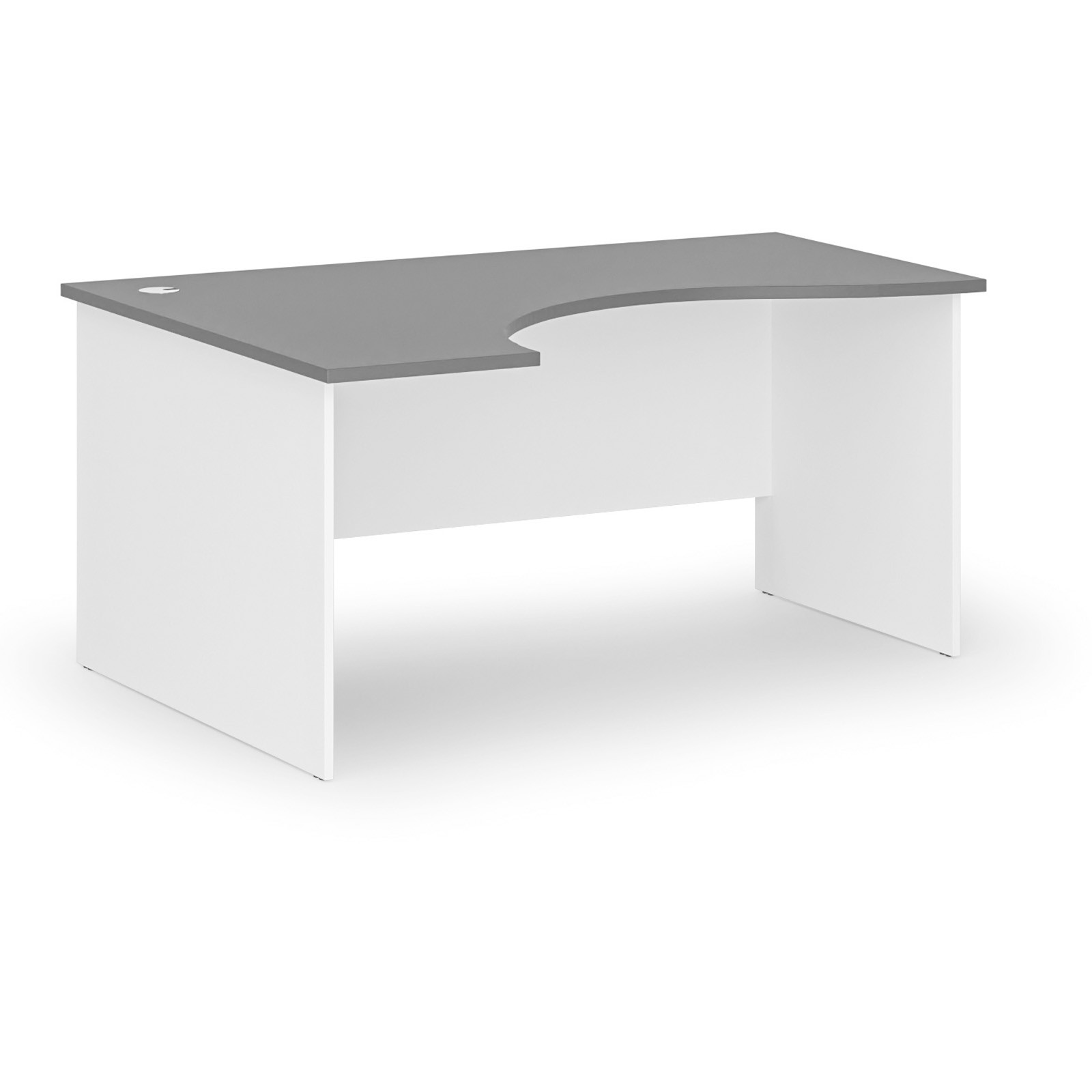 B2B Partner Ergonomischer Bürotisch PRIMO WHITE, 160x120 cm, links, weiß/Graphit