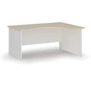 Ergonomischer Bürotisch PRIMO WHITE, 160x120 cm, rechts, weiß/Birke