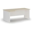 Ergonomischer Bürotisch PRIMO WHITE, 1800 x 1200 mm, links, weiß/Birke