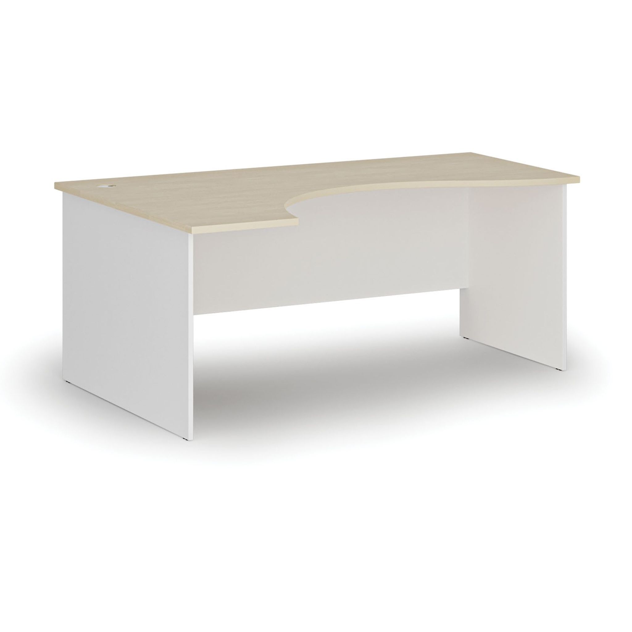 Ergonomischer Bürotisch PRIMO WHITE, 180x120 cm, links
