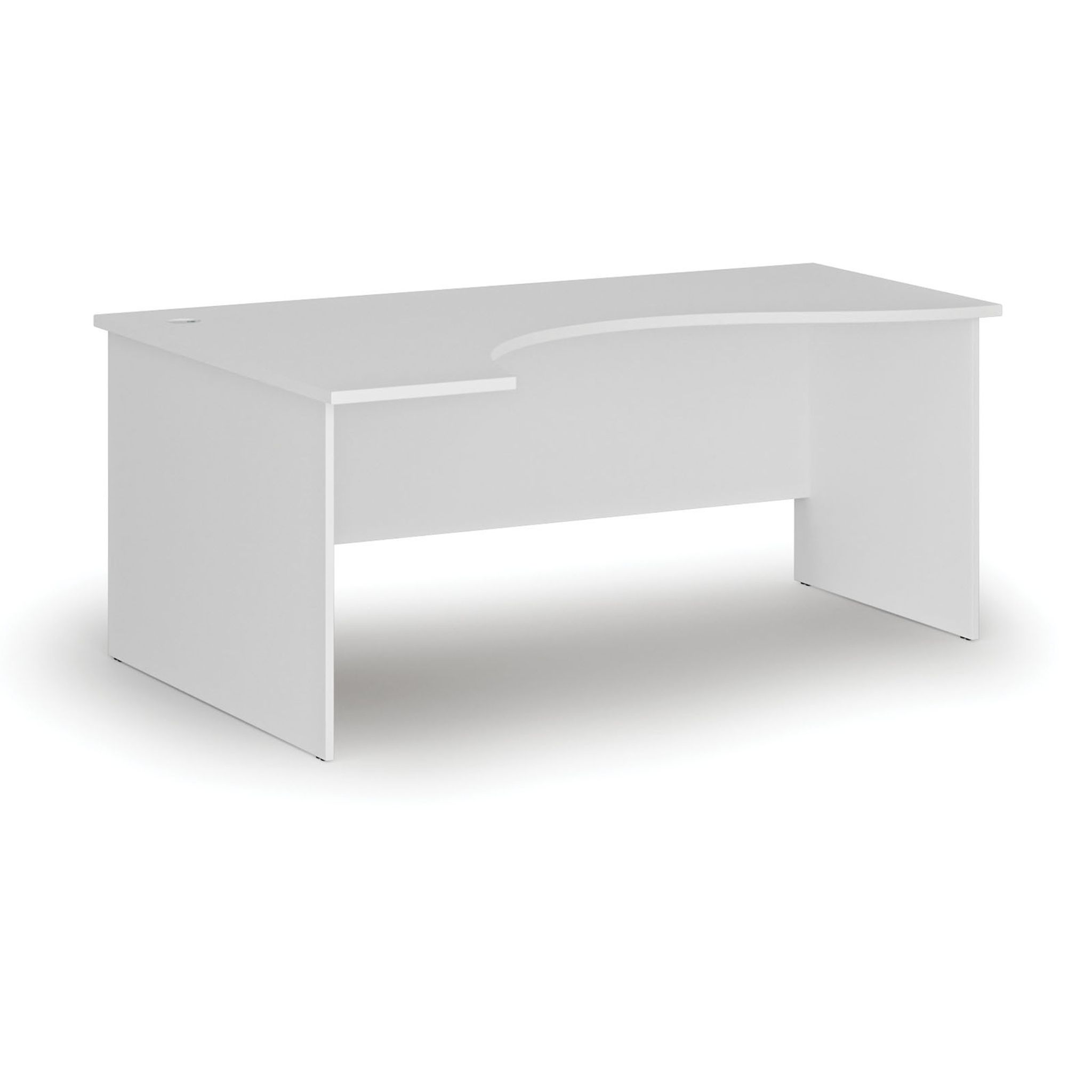 Ergonomischer Bürotisch PRIMO WHITE, 180x120 cm, links, weiß