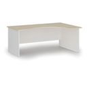 Ergonomischer Bürotisch PRIMO WHITE, 180x120 cm, rechts, weiß/Birke