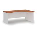 Ergonomischer Bürotisch PRIMO WHITE, 180x120 cm, rechts, weiß/Kirsche