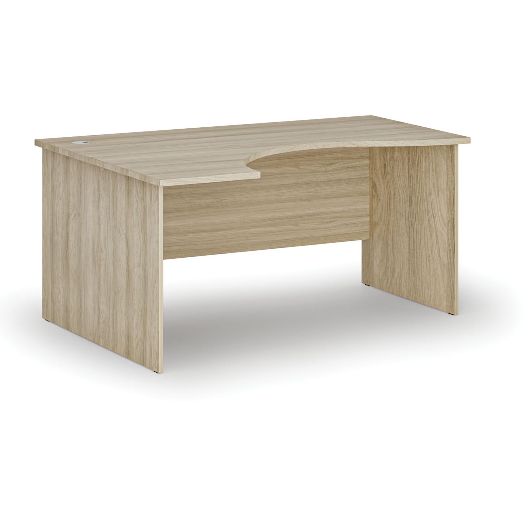 Ergonomischer Bürotisch PRIMO WOOD, 160x120 cm, links, Eiche natur