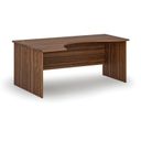 Ergonomischer Bürotisch PRIMO WOOD, 1800 x 1200 mm, links, Nussbaum