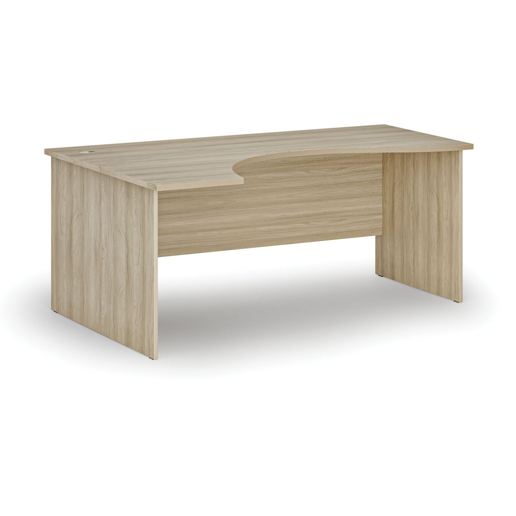 Ergonomischer Bürotisch PRIMO WOOD, 180x120 cm, links, Eiche natur