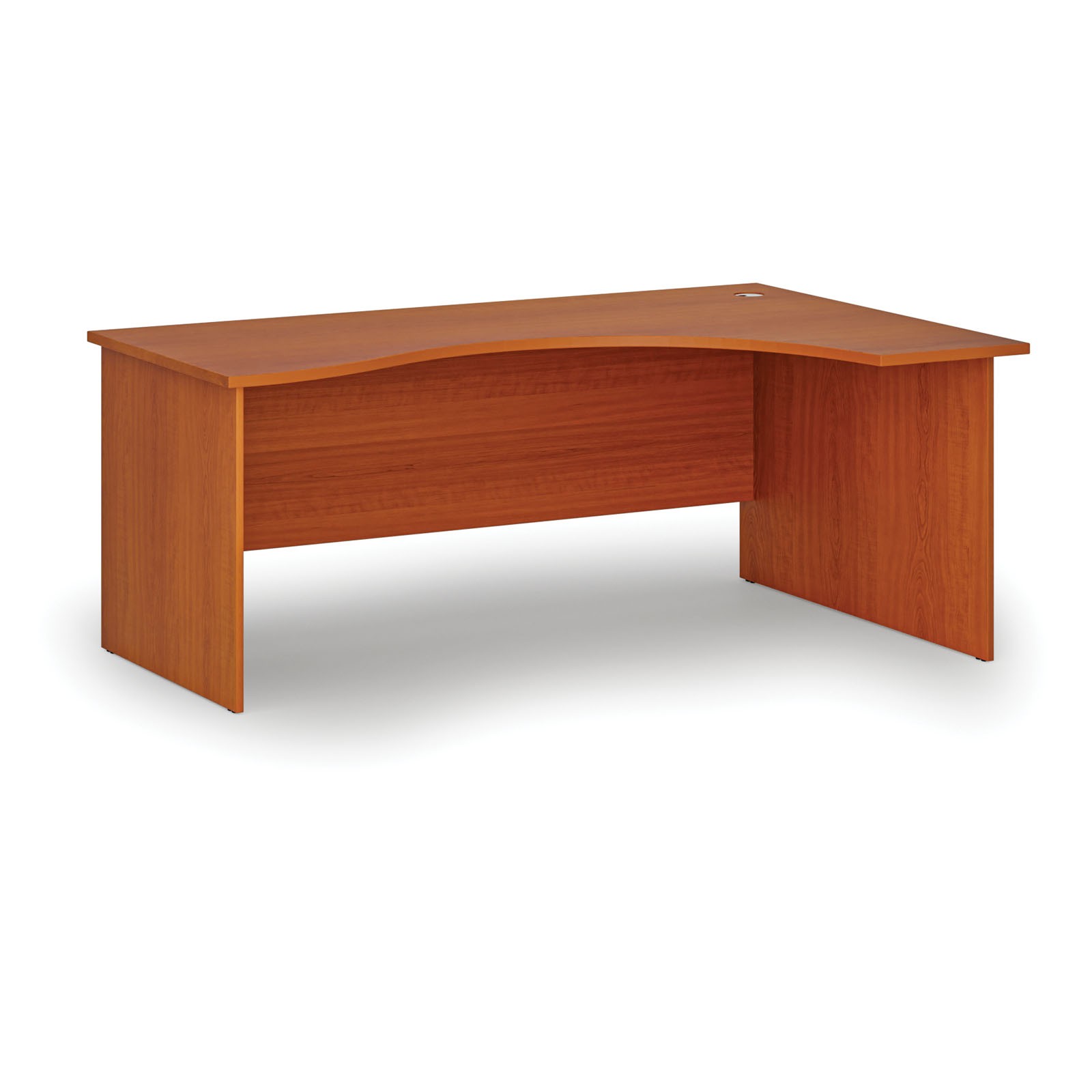 B2B Partner Ergonomischer Bürotisch PRIMO WOOD, 180x120 cm, rechts, Kirsche