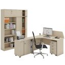 Ergonomischer Eckschreibtisch MIRELLI, 140x120 cm, links, Birke