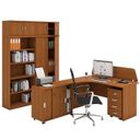 Ergonomischer Eckschreibtisch MIRELLI, 140x120 cm, links, Kirschbaum